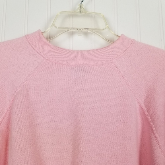 Vintage 90s USA Tultex Blank Crew Neck Sweatshirt Pink Adult Medium Cotton Blend - Picture 3 of 11